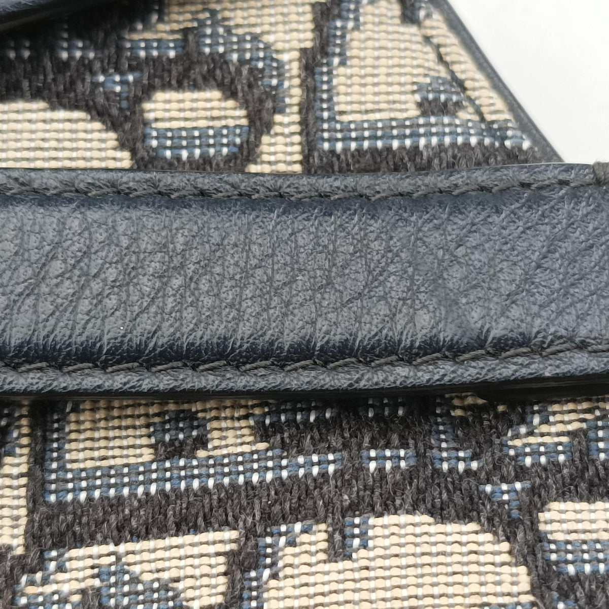 Secondhand Christian Dior Saddle Navy Jacquard×Leather  bum bag/waist bag | stylenewstar