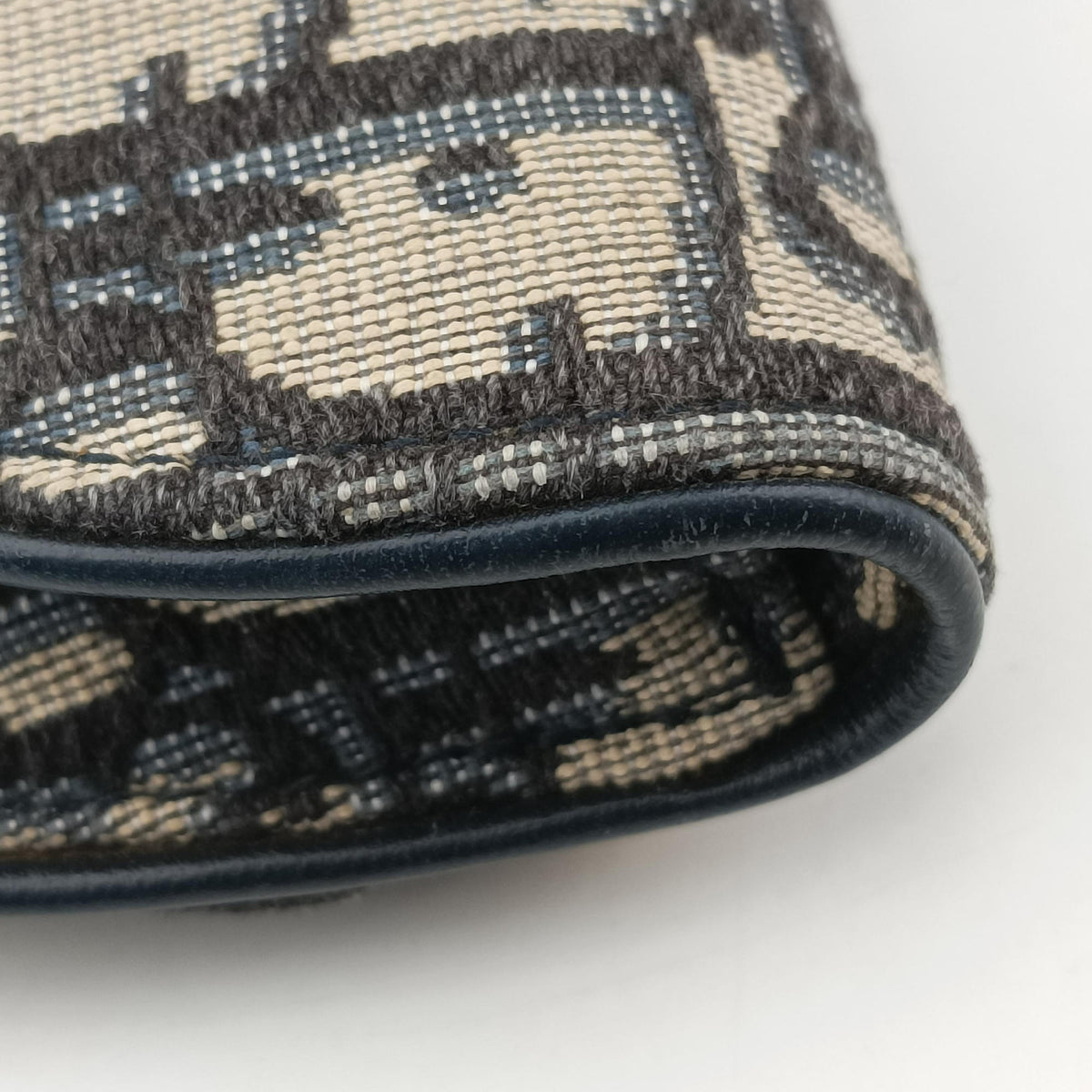 Pre-owned Christian Dior Saddle Navy Jacquard×Leather  bum bag/waist bag | stylenewstar