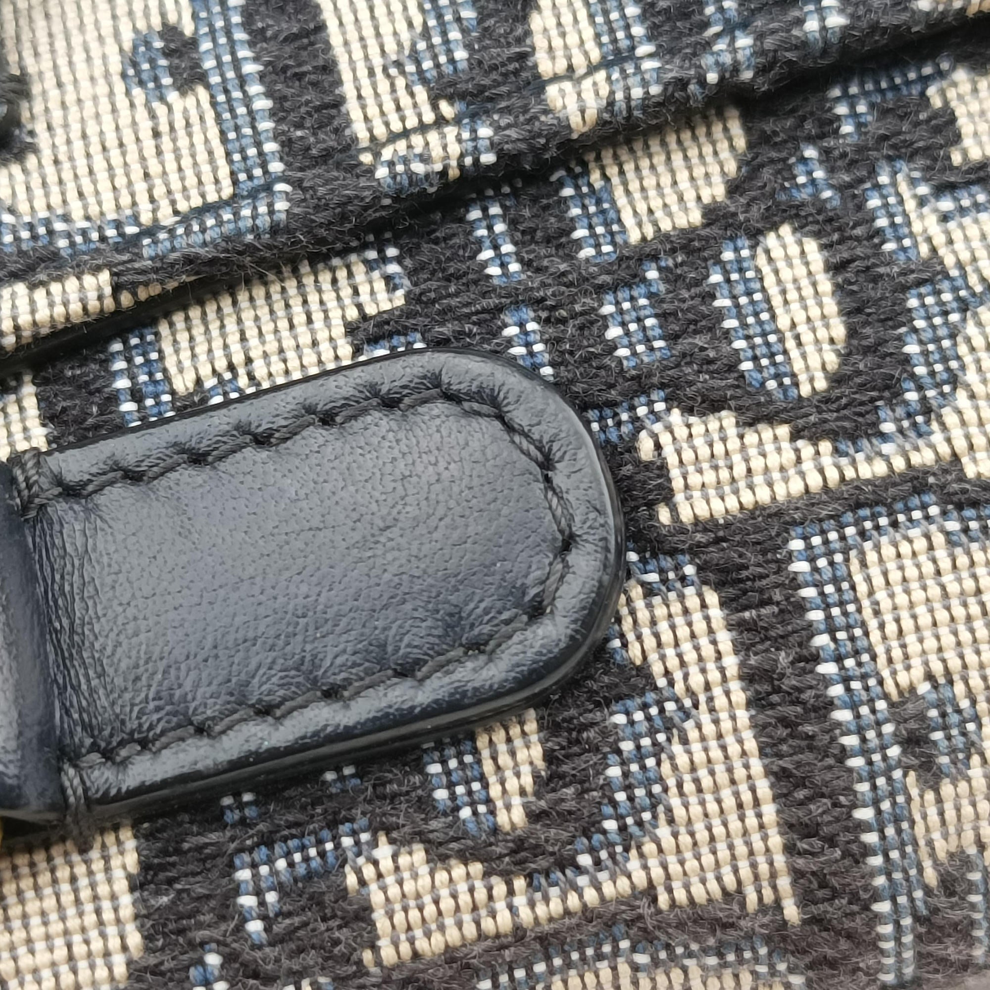 Secondhand Christian Dior Saddle Navy Jacquard×Leather  bum bag/waist bag | stylenewstar
