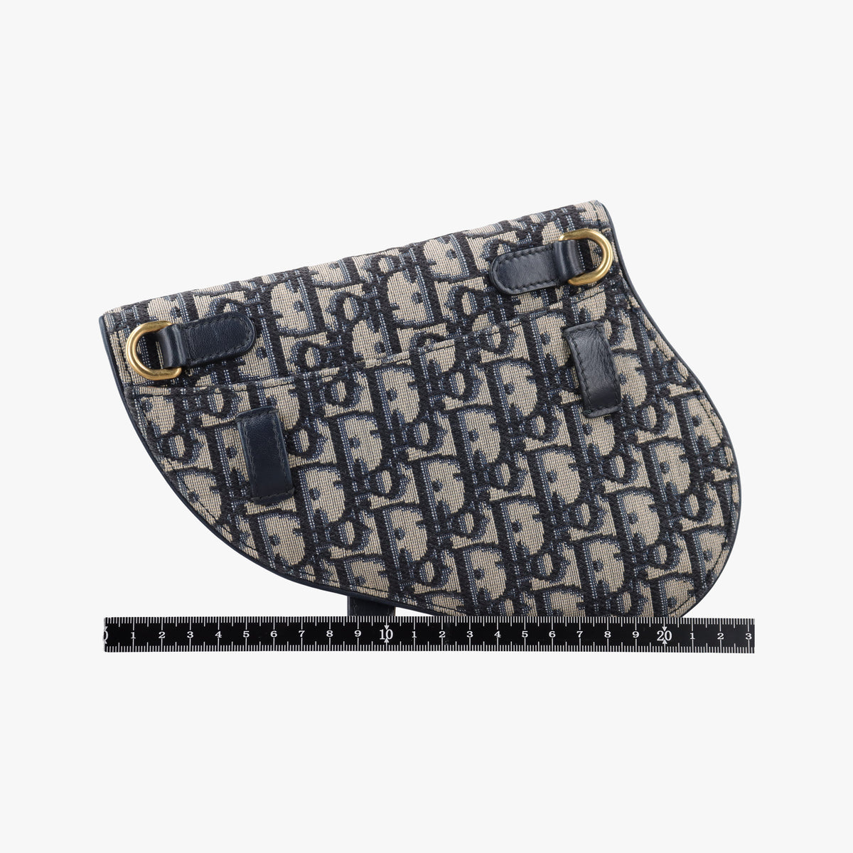 Pre-owned Christian Dior Saddle Navy Jacquard×Leather  bum bag/waist bag | stylenewstar