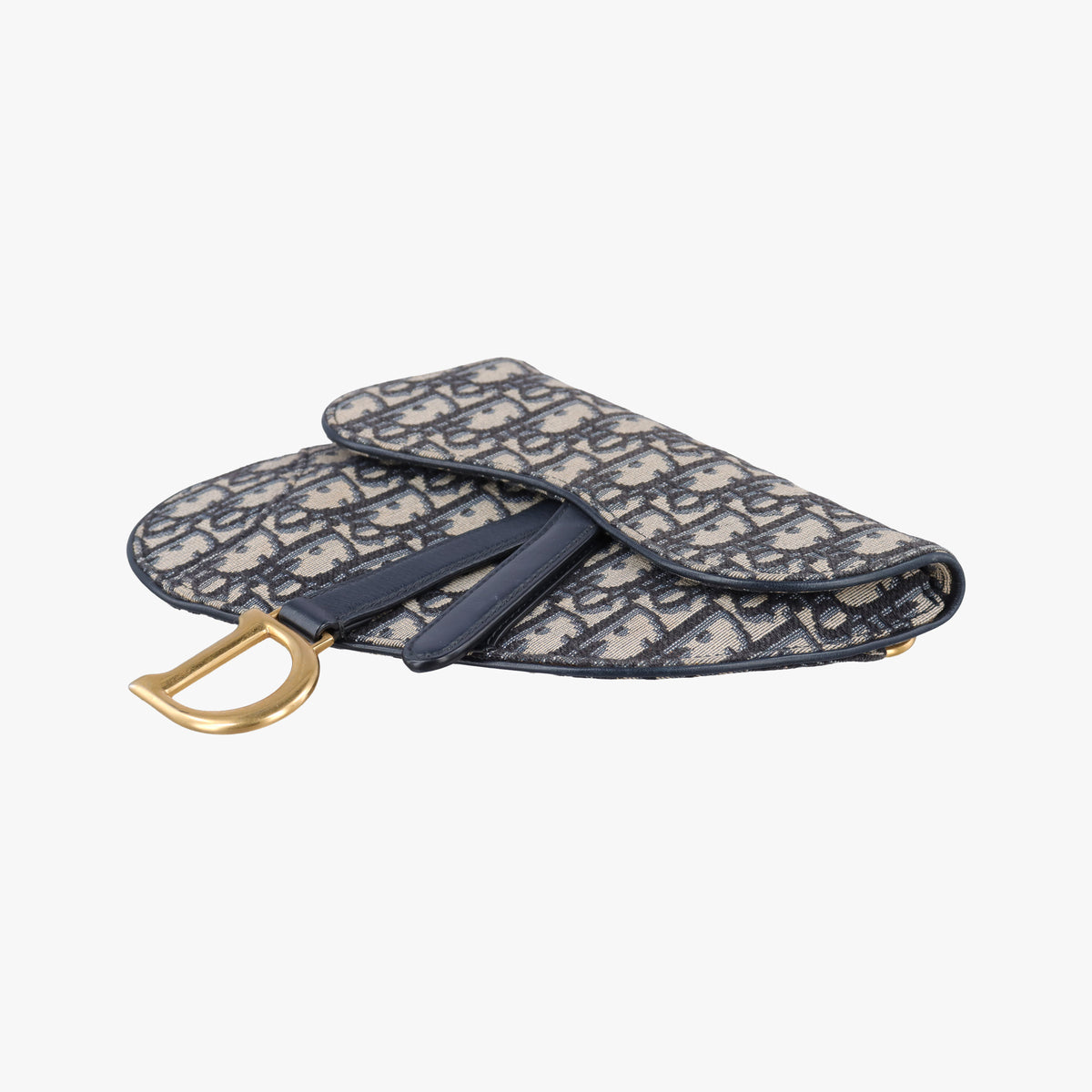 Pre-owned Christian Dior Saddle Navy Jacquard×Leather  bum bag/waist bag | stylenewstar
