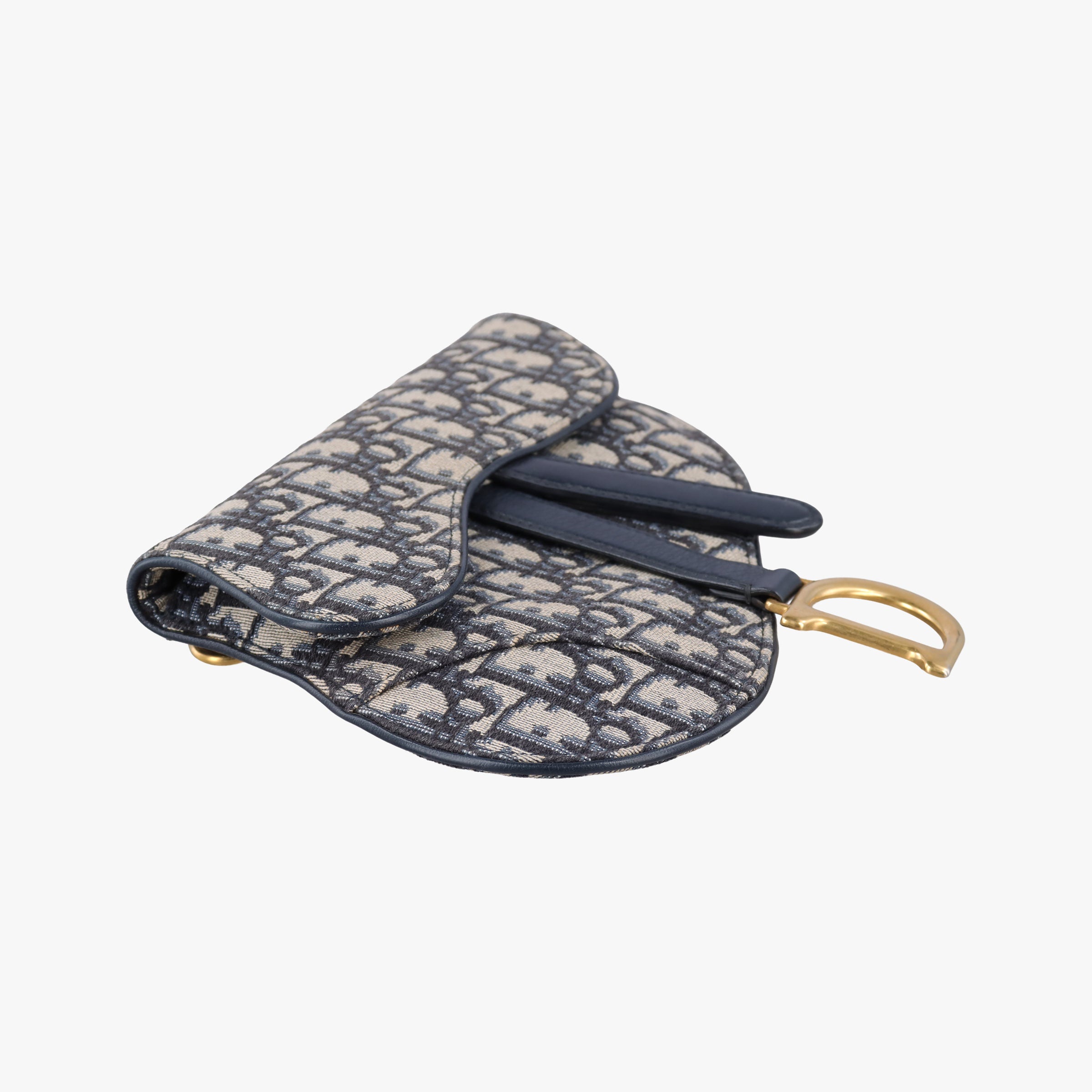 Secondhand Christian Dior Saddle Navy Jacquard×Leather  bum bag/waist bag | stylenewstar