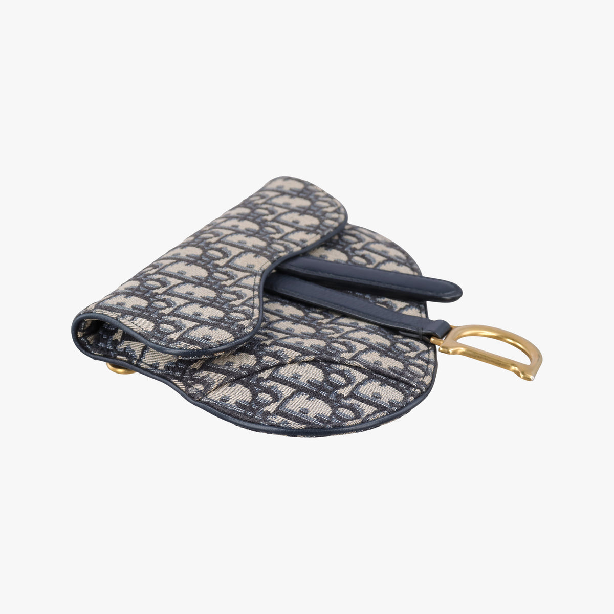 Pre-owned Christian Dior Saddle Navy Jacquard×Leather  bum bag/waist bag | stylenewstar