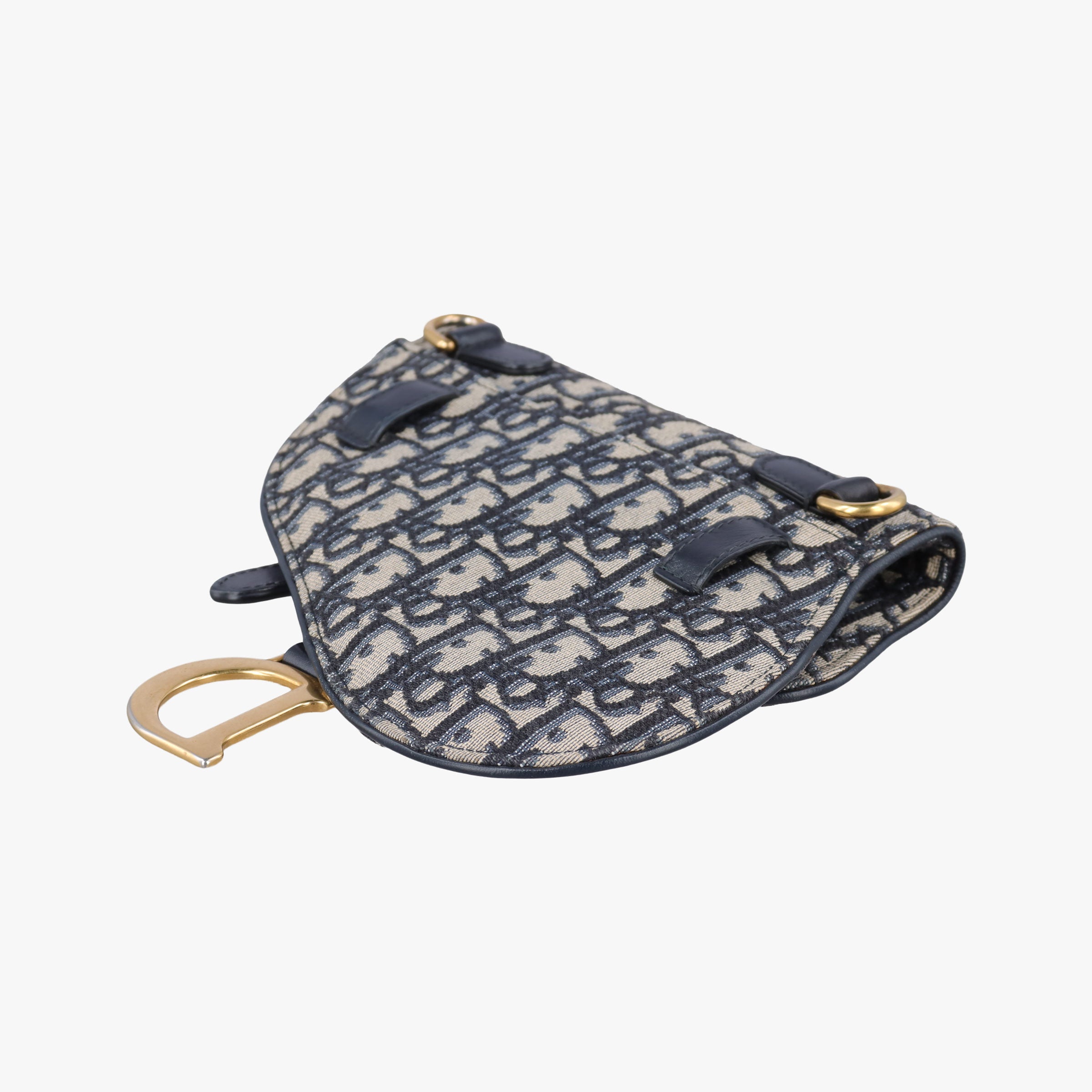 Secondhand Christian Dior Saddle Navy Jacquard×Leather  bum bag/waist bag | stylenewstar