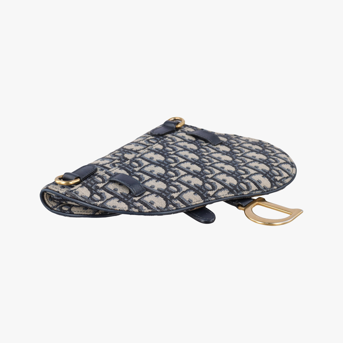 Pre-owned Christian Dior Saddle Navy Jacquard×Leather  bum bag/waist bag | stylenewstar