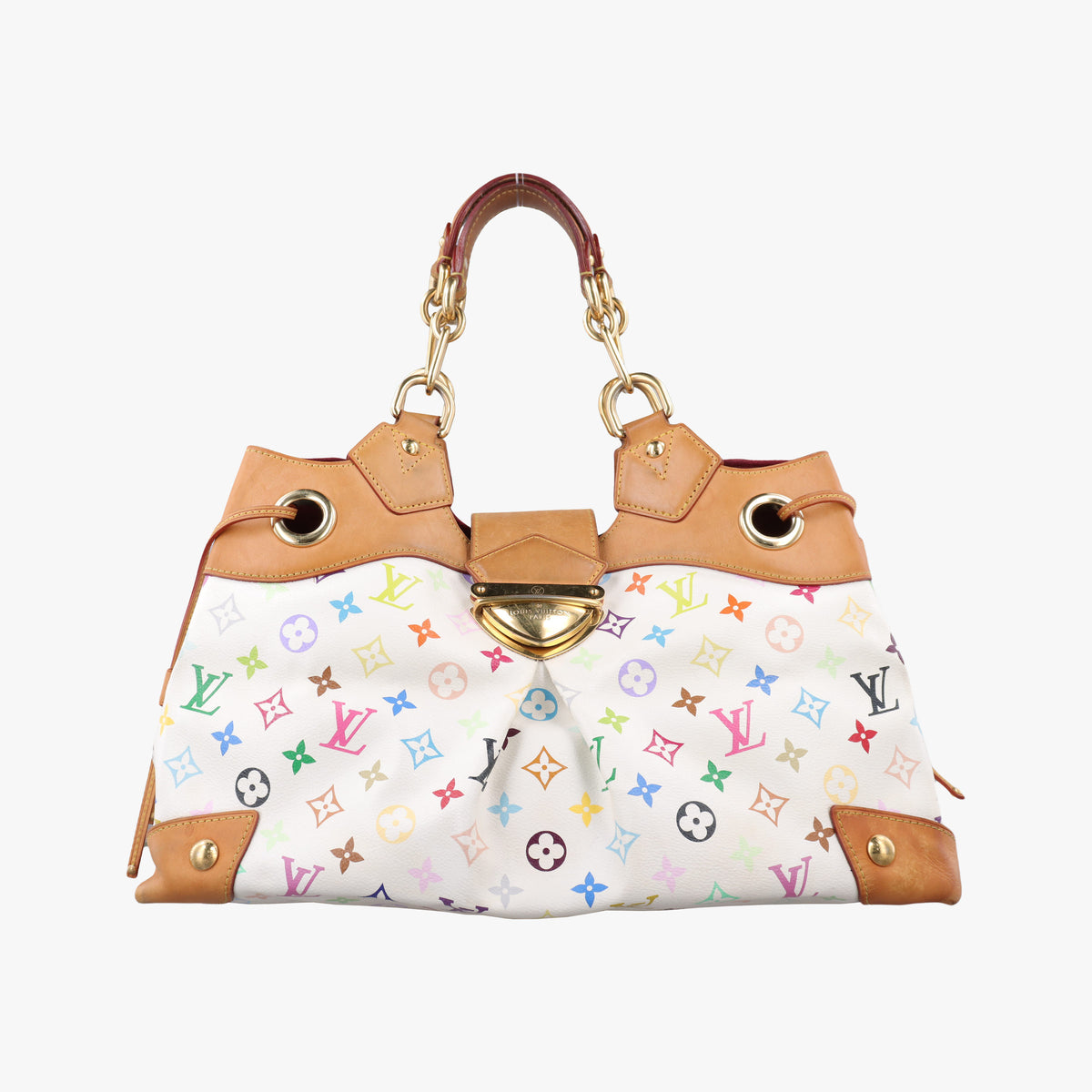 Pre-owned Louis Vuitton URSULA white Monogram Multicolor M40123 handbag | stylenewstar