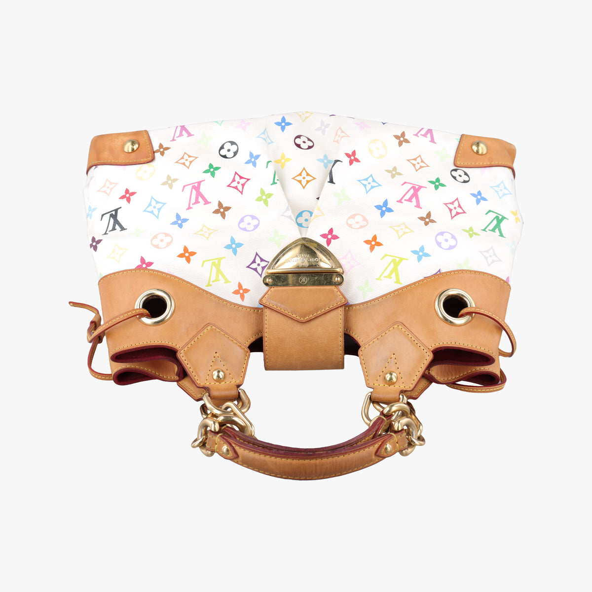 Pre-owned Louis Vuitton URSULA white Monogram Multicolor M40123 handbag | stylenewstar