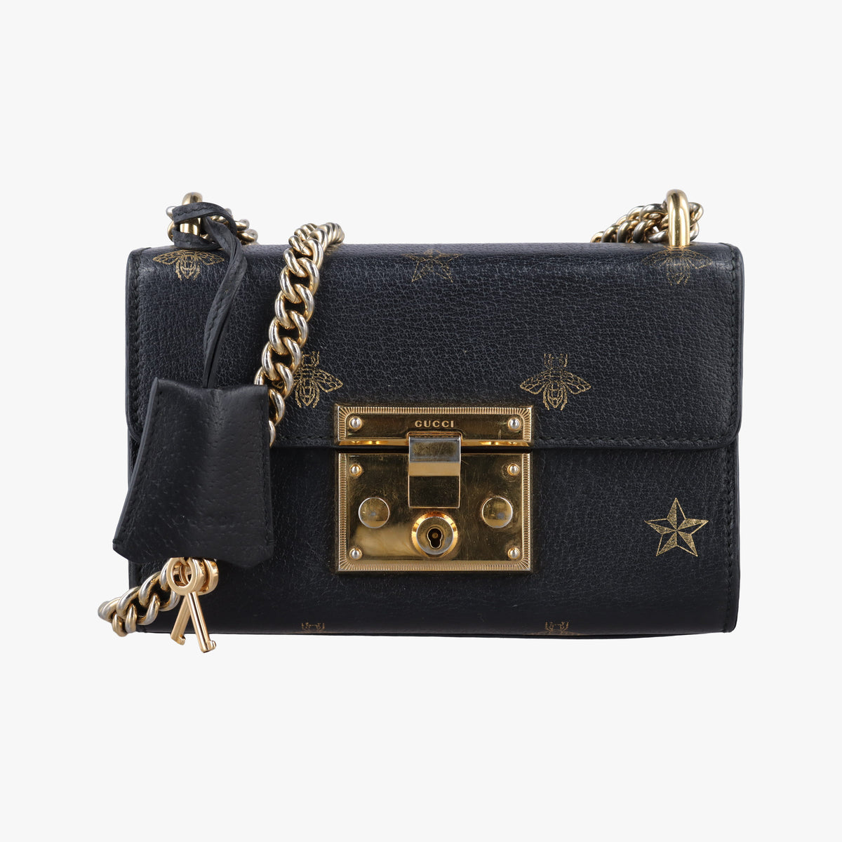 Pre-owned Gucci Padlock Black Leather 432182 shoulderbag | stylenewstar