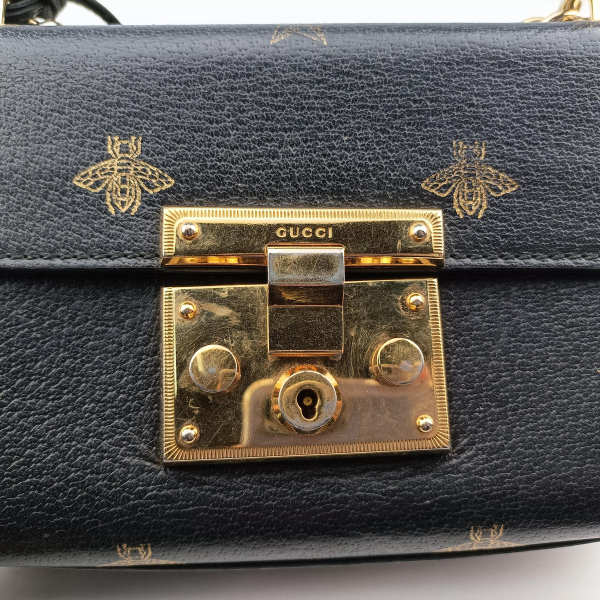 Pre-owned Gucci Padlock Black Leather 432182 shoulderbag | stylenewstar