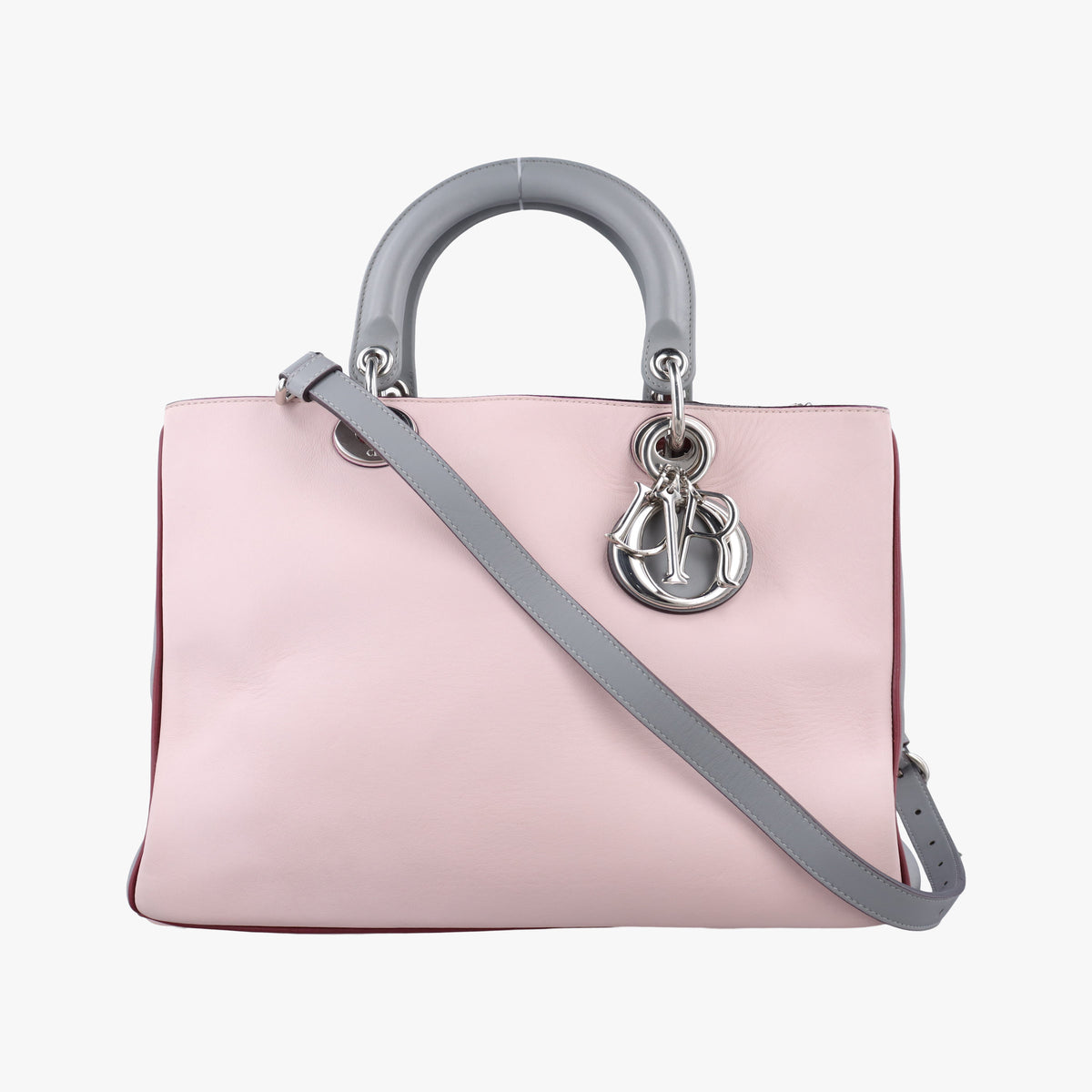 Vintage Christian Dior Diorissimo Pink×gray Leather  shoulderbag | stylenewstar