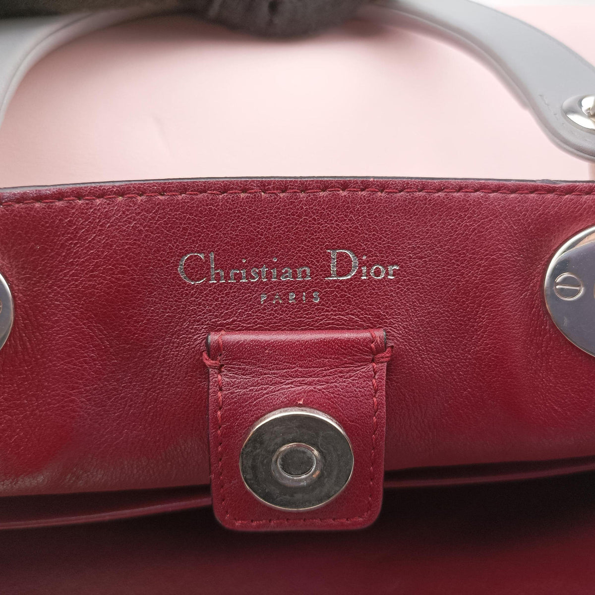 Vintage Christian Dior Diorissimo Pink×gray Leather  shoulderbag | stylenewstar