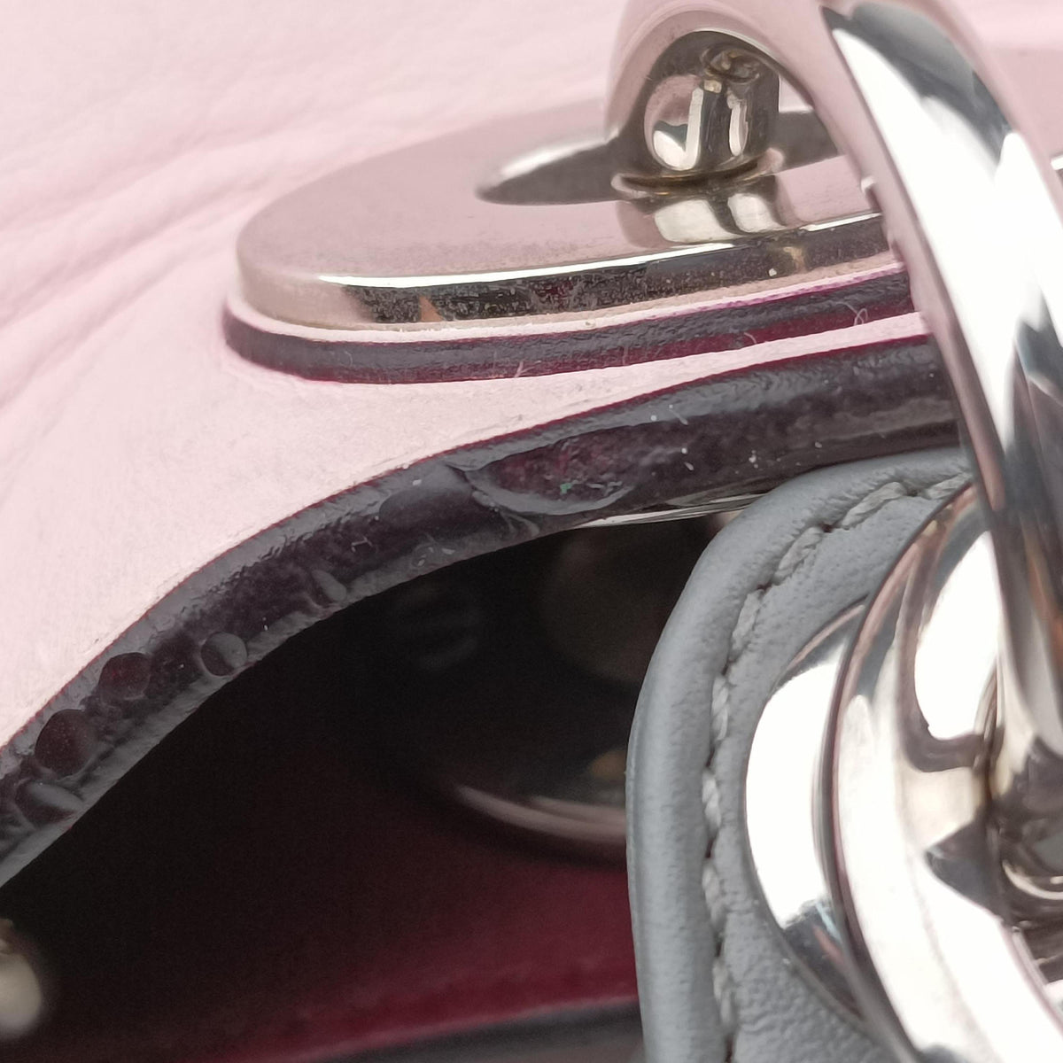 Vintage Christian Dior Diorissimo Pink×gray Leather  shoulderbag | stylenewstar