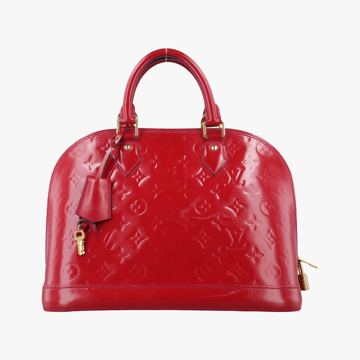 Pre-owned Louis Vuitton Alma PM pomme d'amour Vernis M90096 handbag | stylenewstar