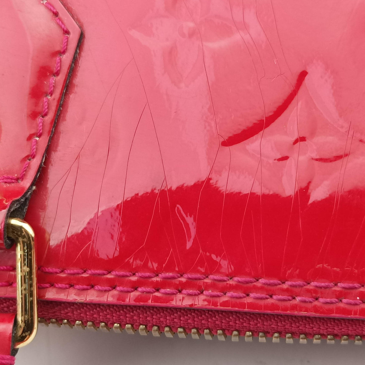 Pre-owned Louis Vuitton Alma PM pomme d'amour Vernis M90096 handbag | stylenewstar