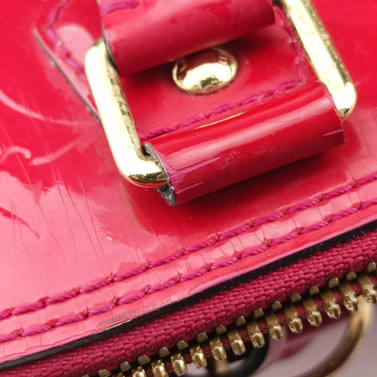 Pre-owned Louis Vuitton Alma PM pomme d'amour Vernis M90096 handbag | stylenewstar