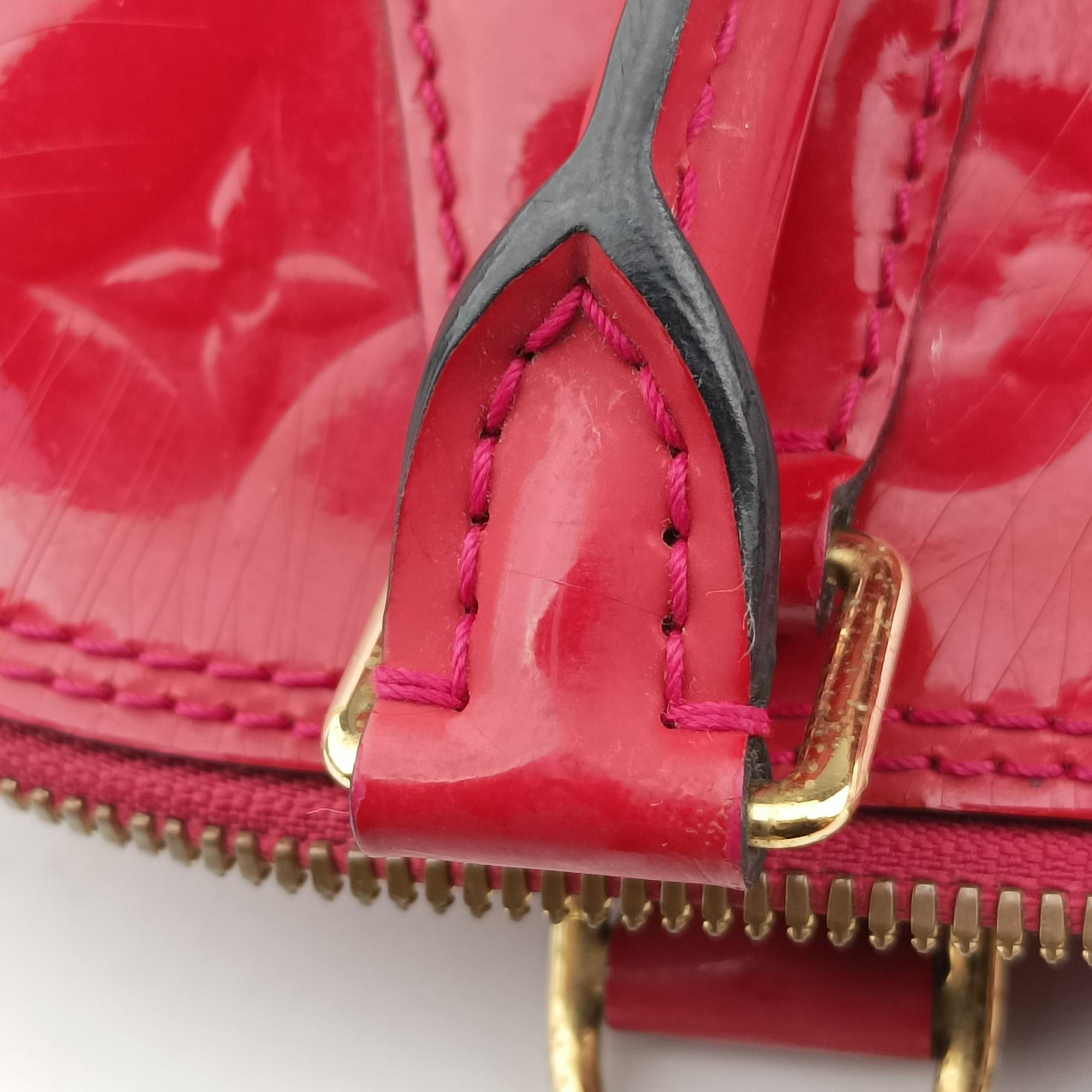 Pre-owned Louis Vuitton Alma PM pomme d'amour Vernis M90096 handbag | stylenewstar