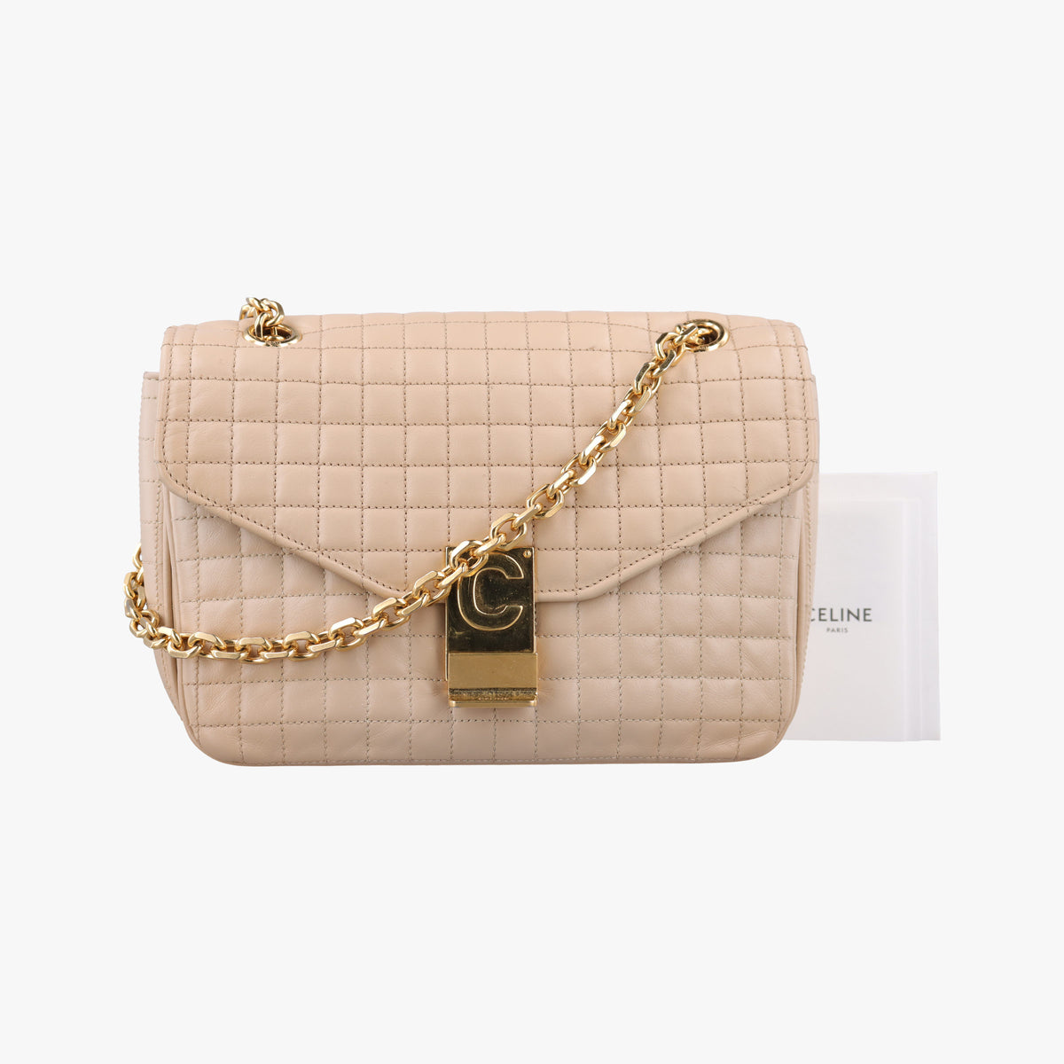 Secondhand Celine C Quilting Beige Leather  shoulderbag | stylenewstar
