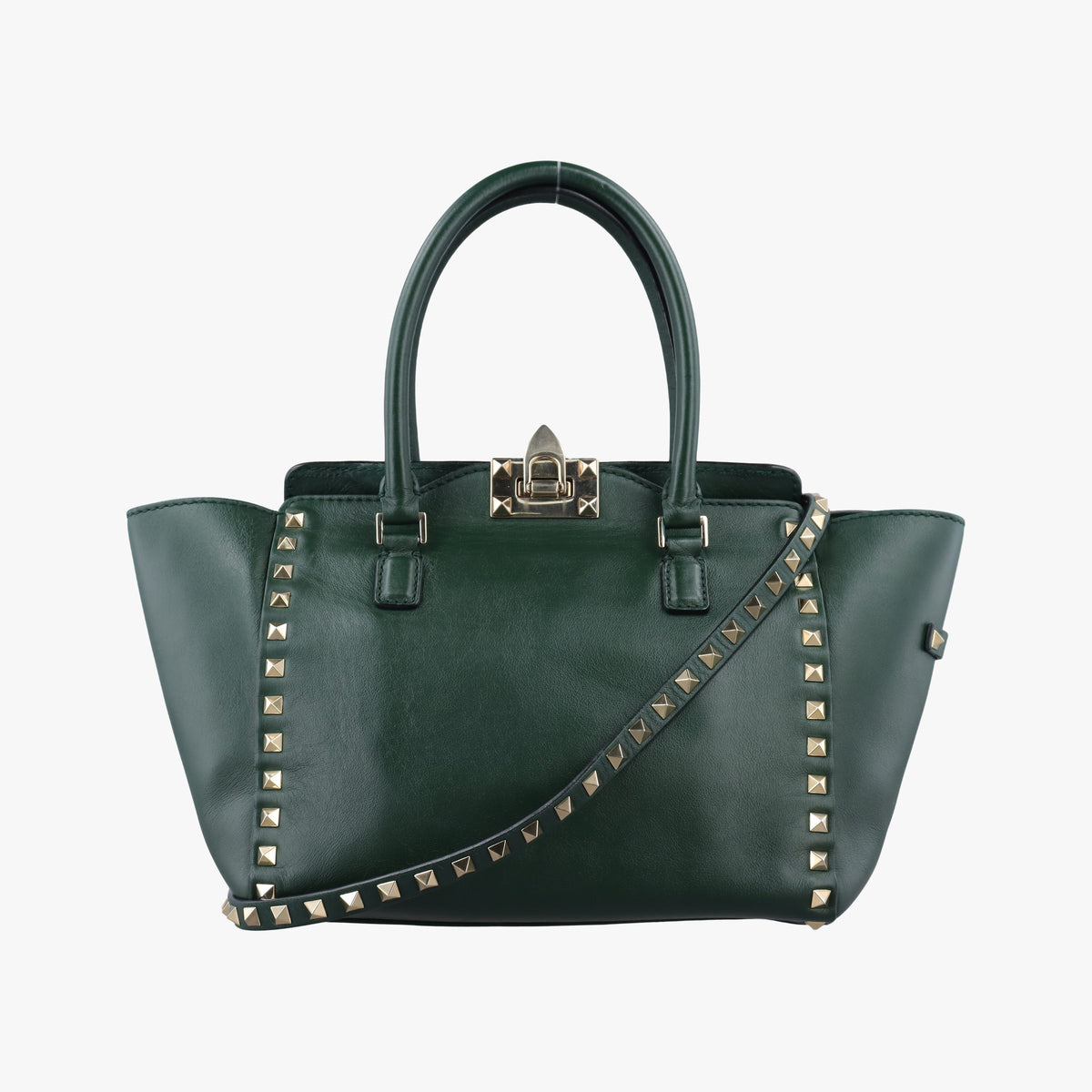 Secondhand Valentino Rockstud Green Leather  shoulderbag | stylenewstar