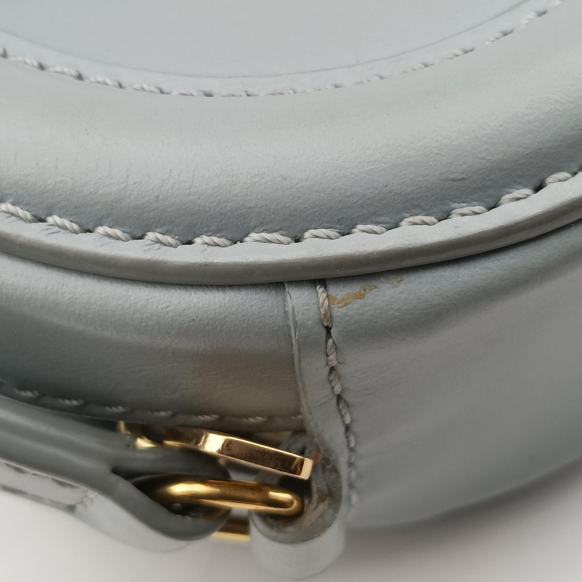 Pre-owned Celine Oval Purse Cuir Triomphe Blue Leather  shoulderbag | stylenewstar