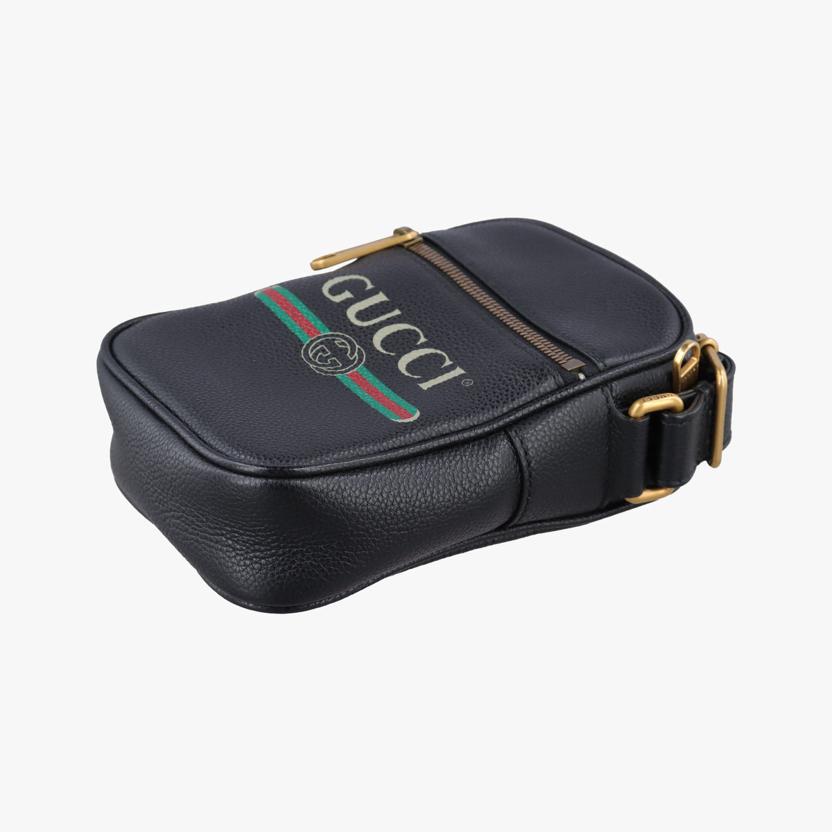 Pre-owned Gucci Print Messenger Black Leather 574803 shoulderbag | stylenewstar