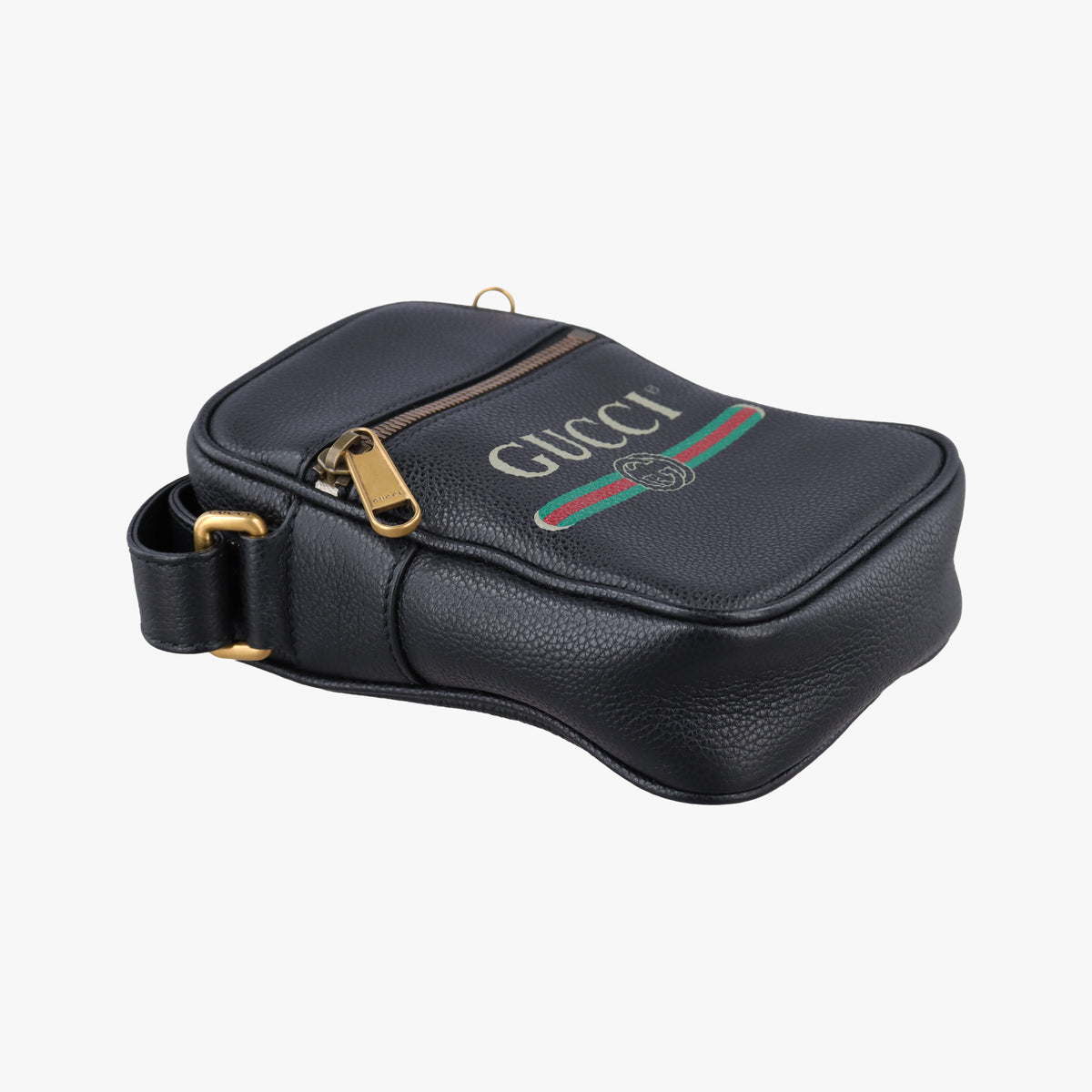 Pre-owned Gucci Print Messenger Black Leather 574803 shoulderbag | stylenewstar