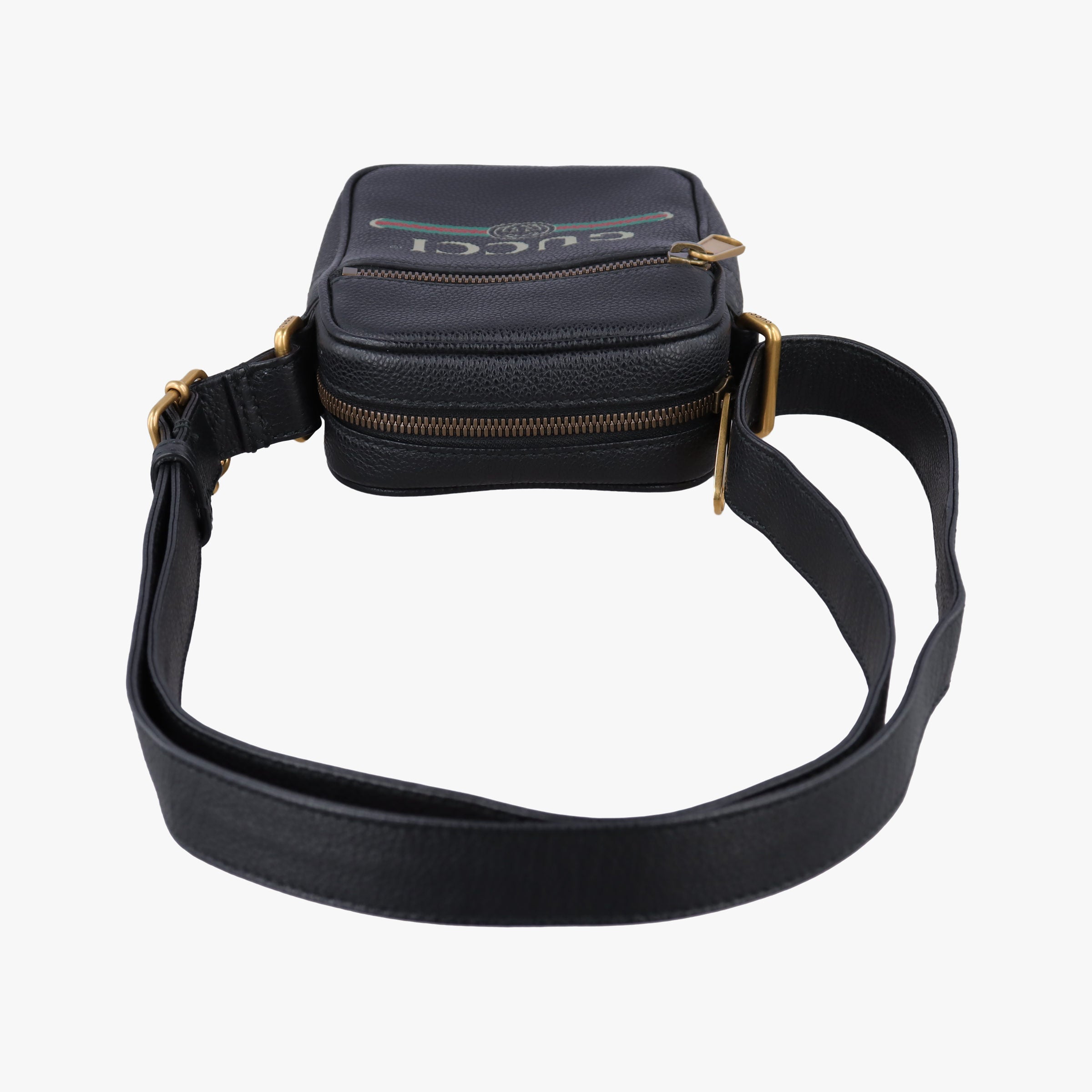 Pre-owned Gucci Print Messenger Black Leather 574803 shoulderbag | stylenewstar