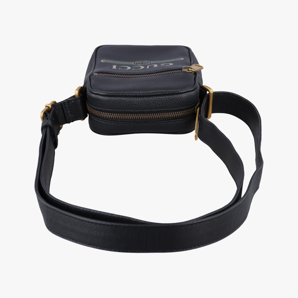 Pre-owned Gucci Print Messenger Black Leather 574803 shoulderbag | stylenewstar
