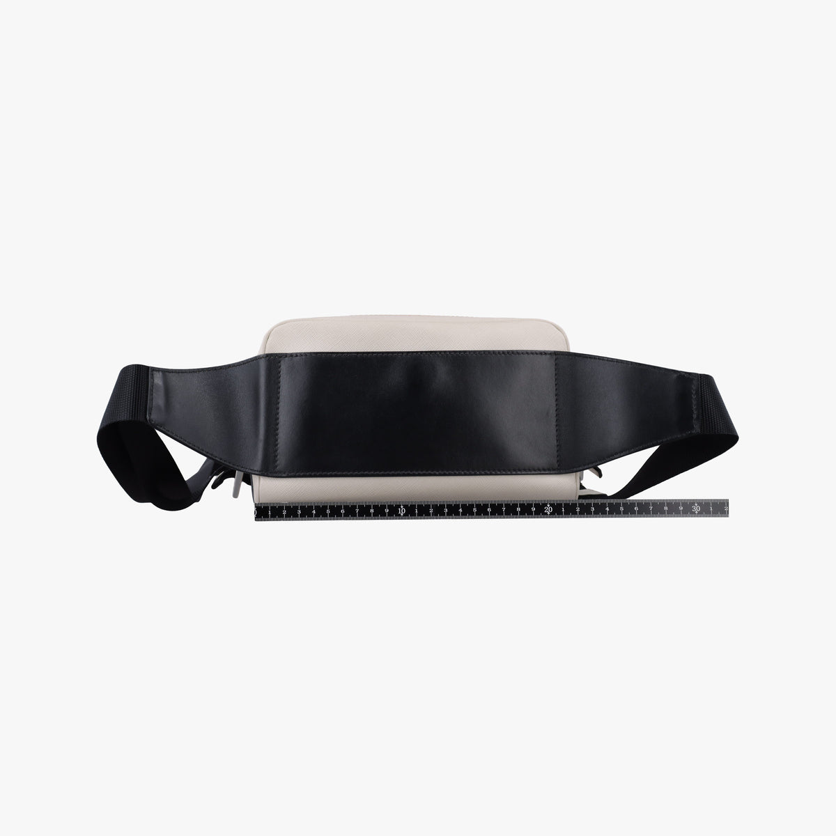 Secondhand Prada Triangle Logo White Saffiano Leather 2VL012 bum bag/waist bag | stylenewstar