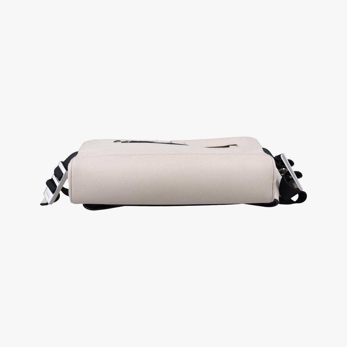 Secondhand Prada Triangle Logo White Saffiano Leather 2VL012 bum bag/waist bag | stylenewstar