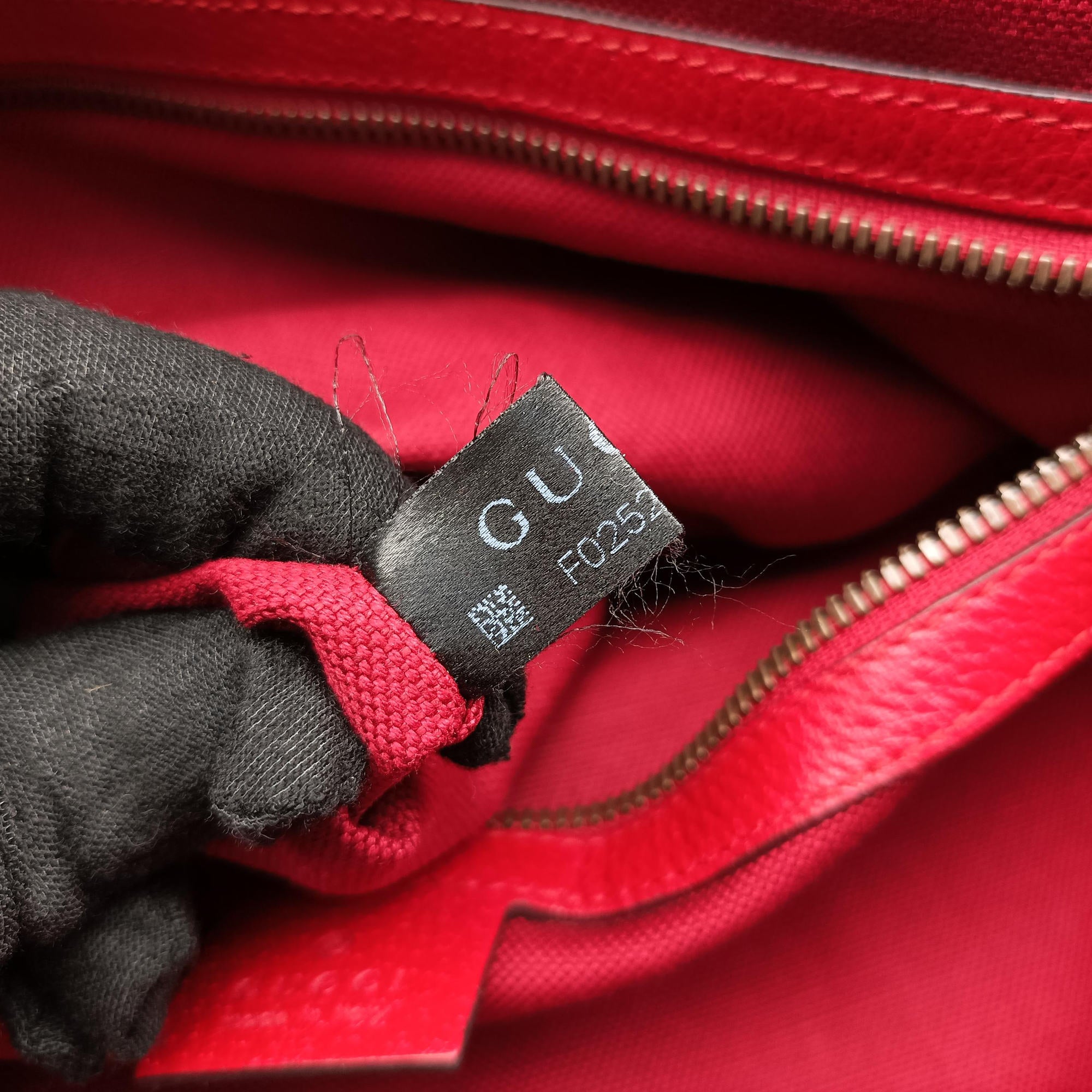 Pre-owned Gucci Print Blue×Red×Ivory canvas×leather 523781 shoulderbag | stylenewstar