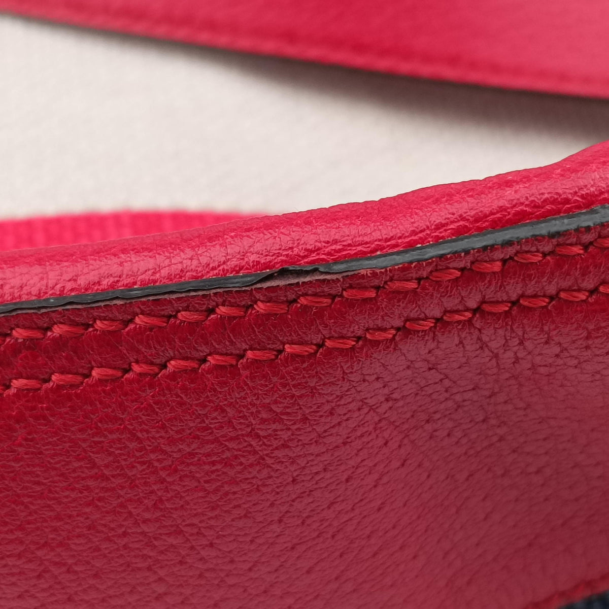 Pre-owned Gucci Print Blue×Red×Ivory canvas×leather 523781 shoulderbag | stylenewstar
