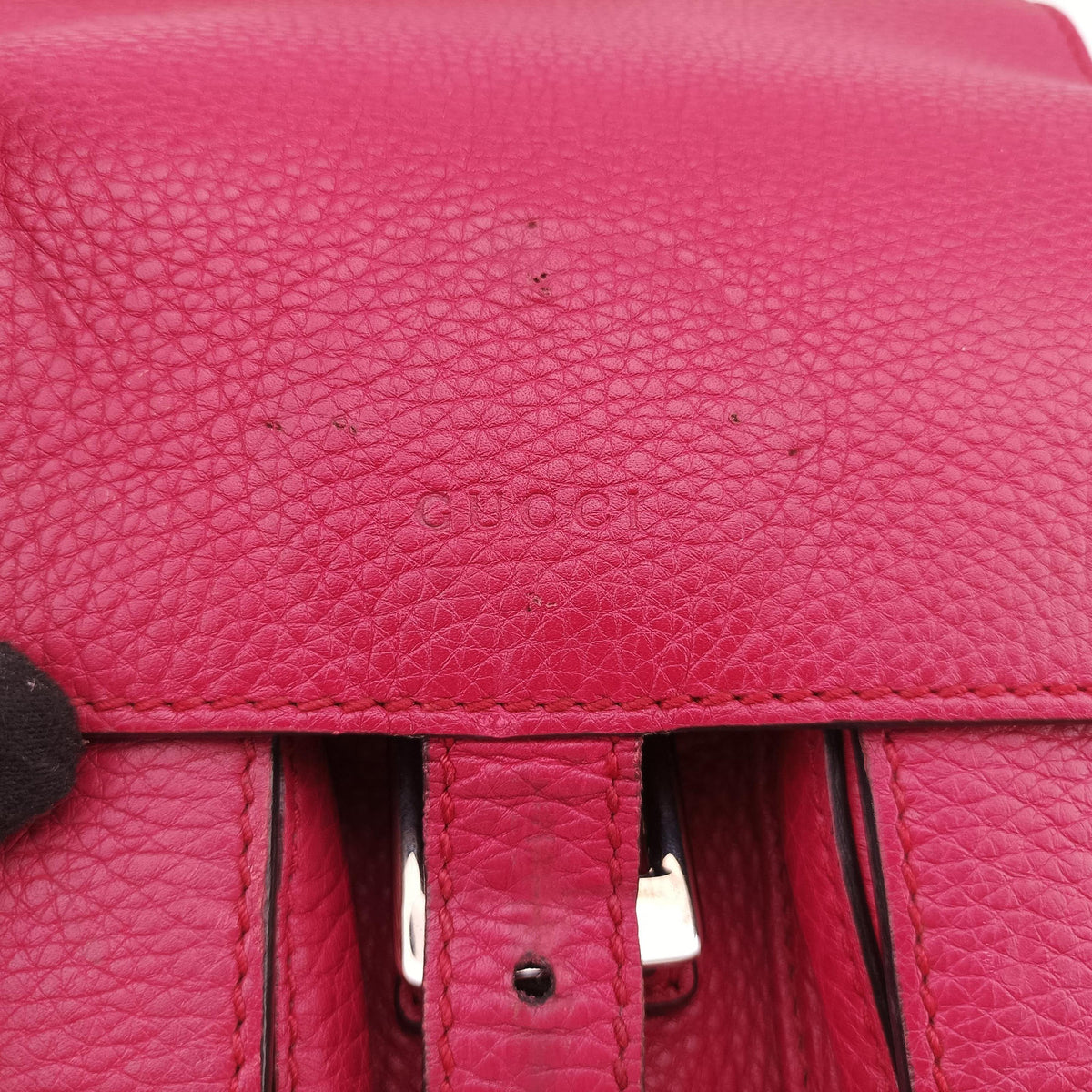 Pre-owned Gucci Bamboo fringe tassel Red Leather 370833 backpack/rucksack | stylenewstar