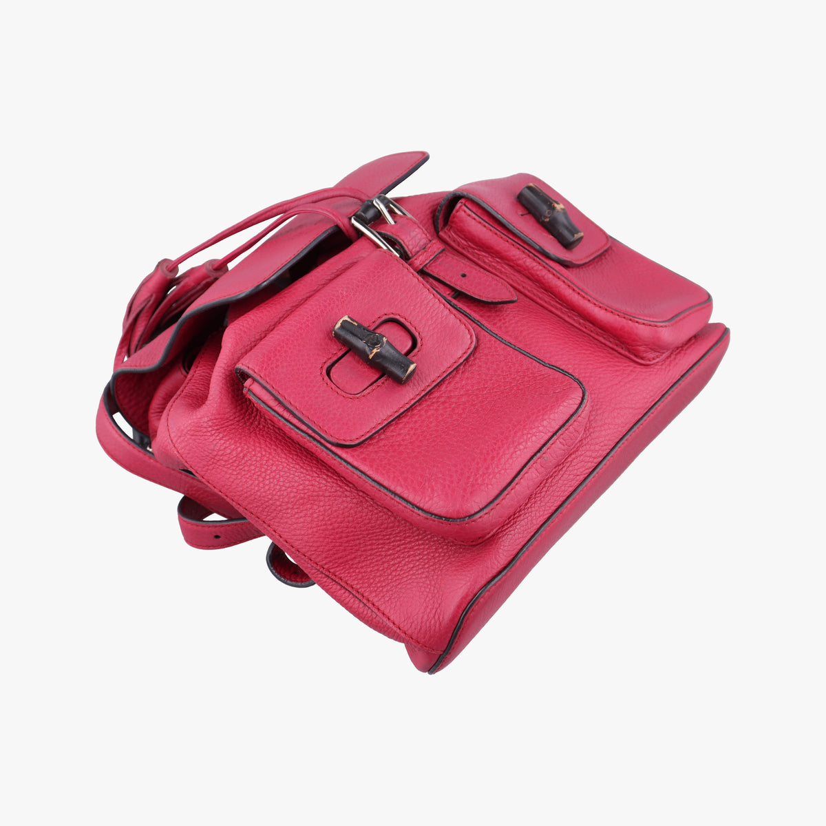 Pre-owned Gucci Bamboo fringe tassel Red Leather 370833 backpack/rucksack | stylenewstar