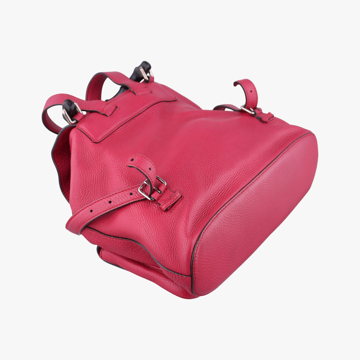 Pre-owned Gucci Bamboo fringe tassel Red Leather 370833 backpack/rucksack | stylenewstar