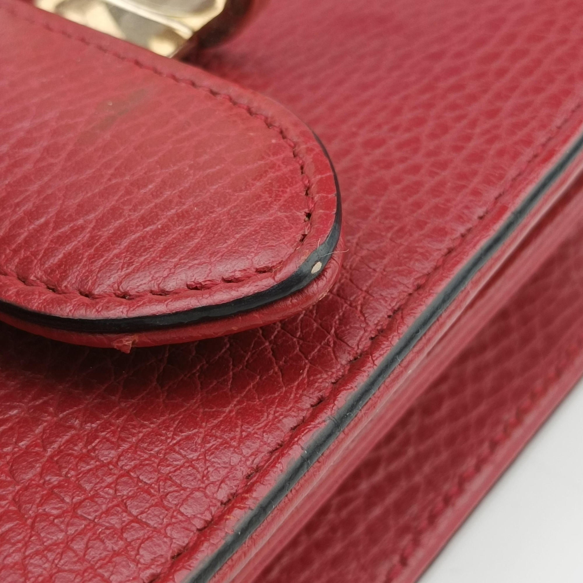 Pre-owned Gucci Interlocking G Red Leather 510304 shoulderbag | stylenewstar