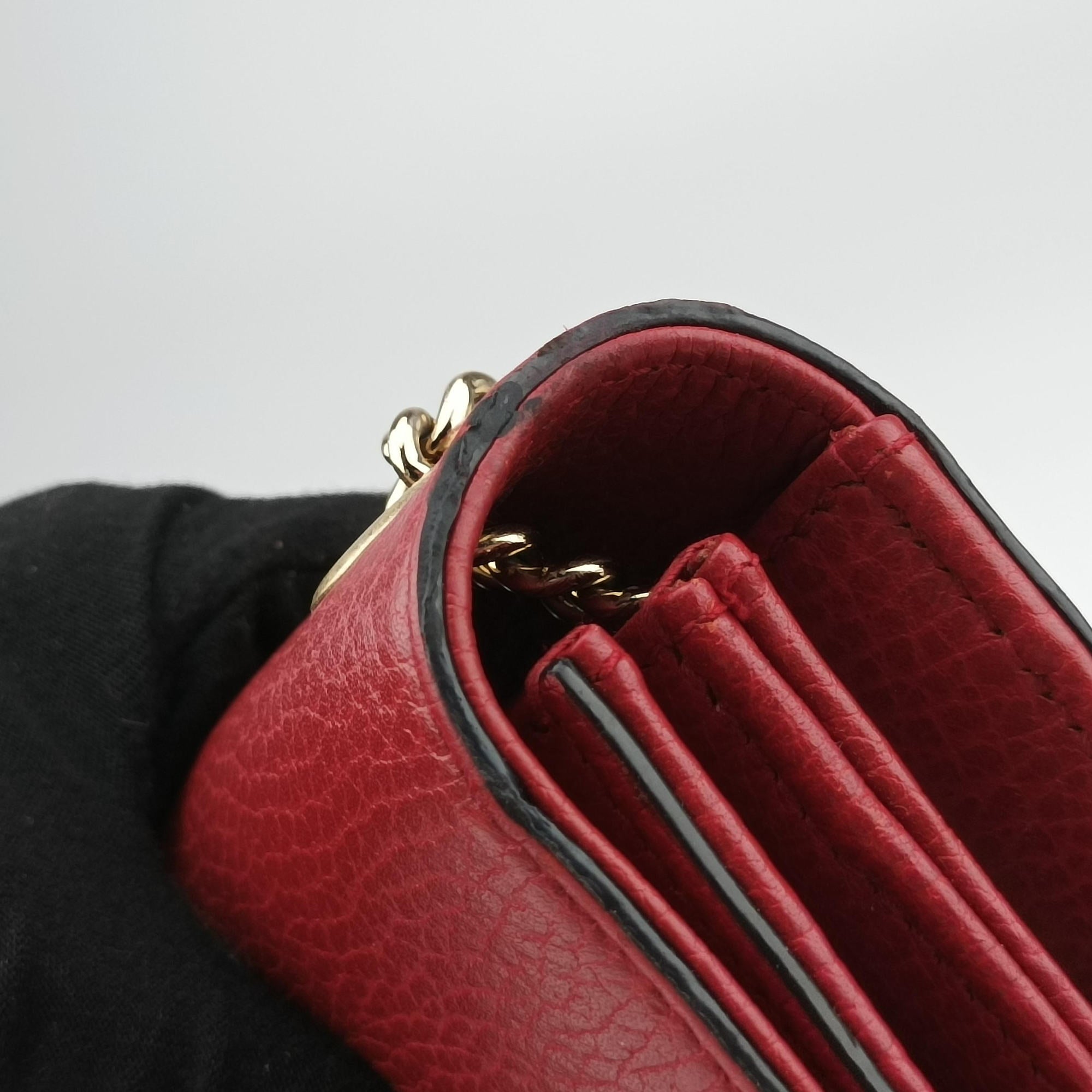Pre-owned Gucci Interlocking G Red Leather 510304 shoulderbag | stylenewstar