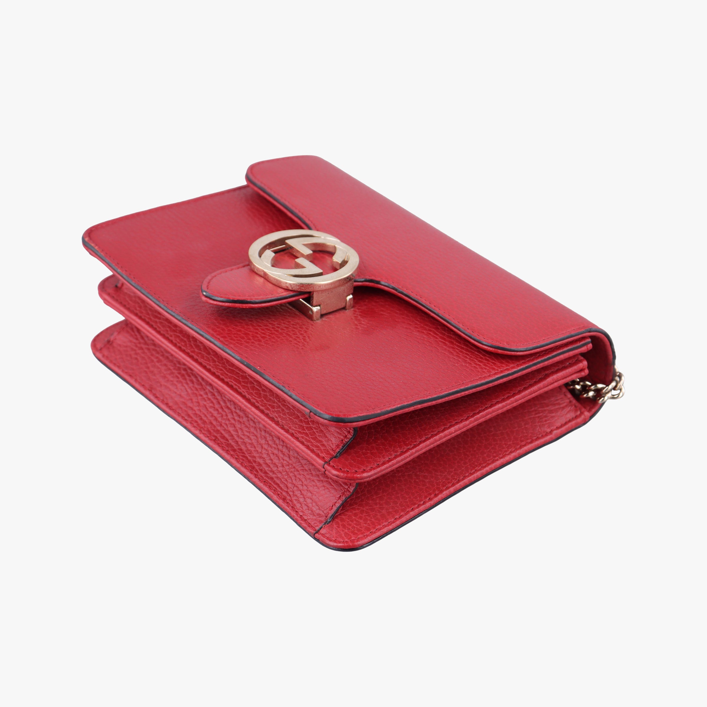 Pre-owned Gucci Interlocking G Red Leather 510304 shoulderbag | stylenewstar