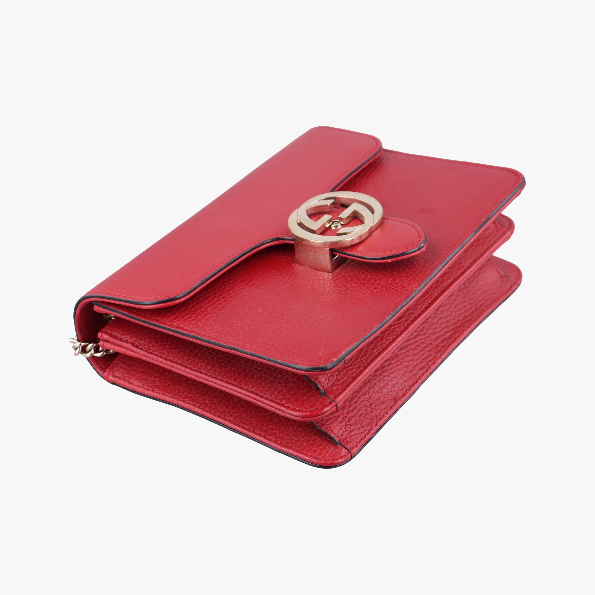 Pre-owned Gucci Interlocking G Red Leather 510304 shoulderbag | stylenewstar