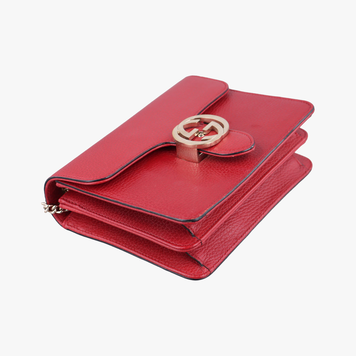 Pre-owned Gucci Interlocking G Red Leather 510304 shoulderbag | stylenewstar