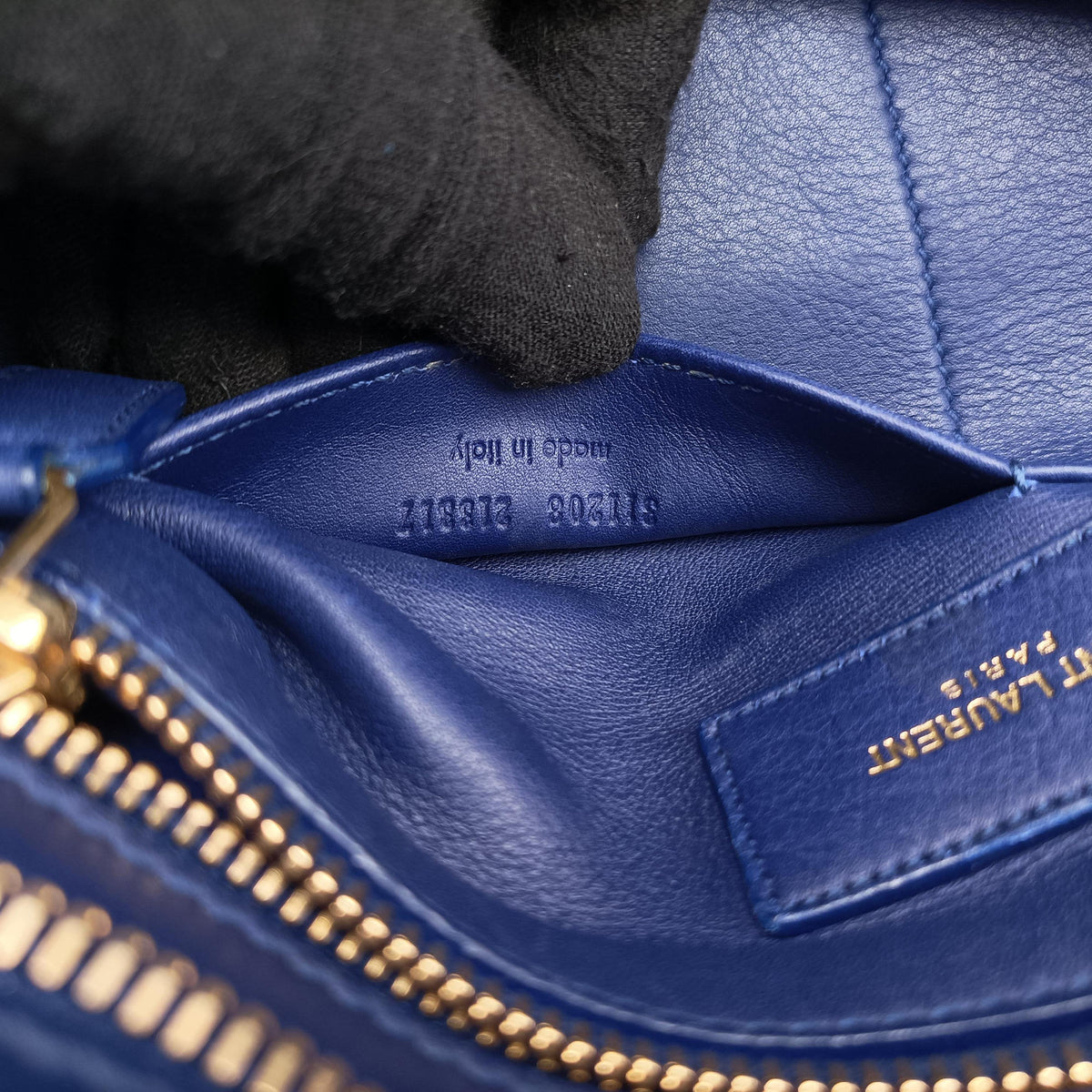 Secondhand Yves Saint Laurent Y Ligne Petit Cabas Blue Leather 311203 shoulderbag | stylenewstar