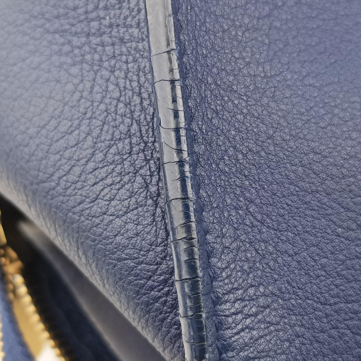 Pre-owned Yves Saint Laurent Y Ligne Petit Cabas Blue Leather 311203 shoulderbag | stylenewstar
