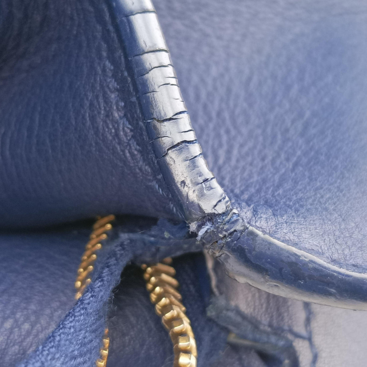Secondhand Yves Saint Laurent Y Ligne Petit Cabas Blue Leather 311203 shoulderbag | stylenewstar