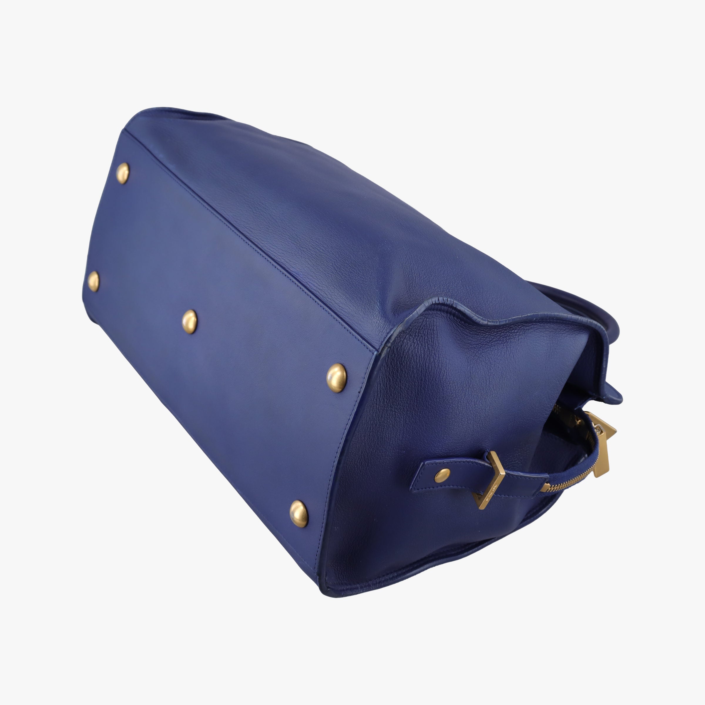 Secondhand Yves Saint Laurent Y Ligne Petit Cabas Blue Leather 311203 shoulderbag | stylenewstar