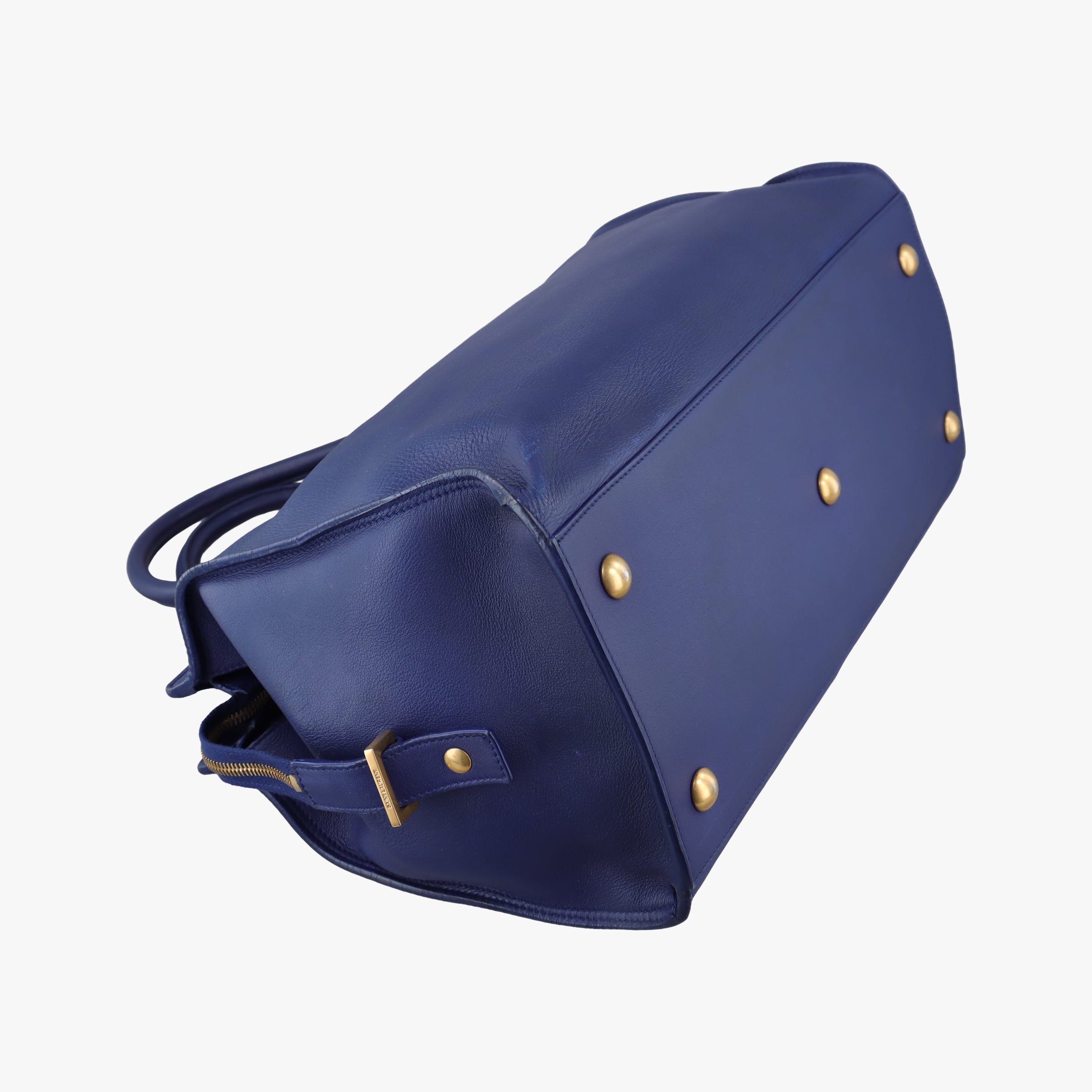 Secondhand Yves Saint Laurent Y Ligne Petit Cabas Blue Leather 311203 shoulderbag | stylenewstar