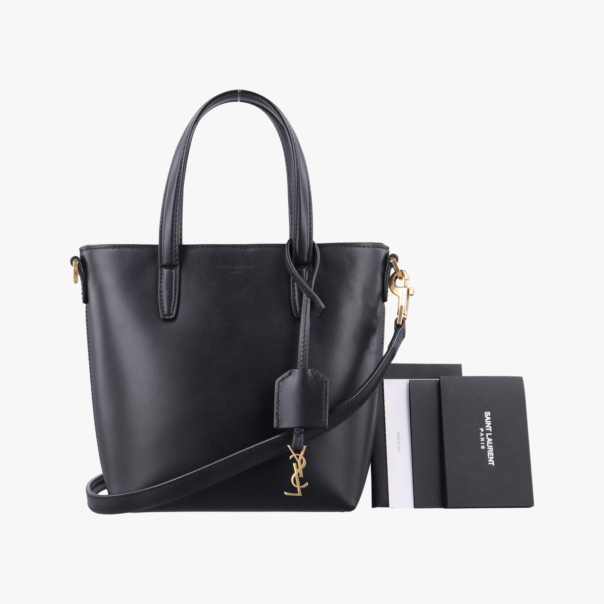 Vintage Yves Saint Laurent Toy Mini shopping Black Leather 773995 shoulderbag | stylenewstar