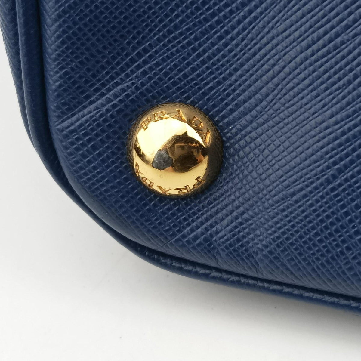 Pre-owned Prada Galleria Blue SAFFIANO Leather BN2274 handbag | stylenewstar