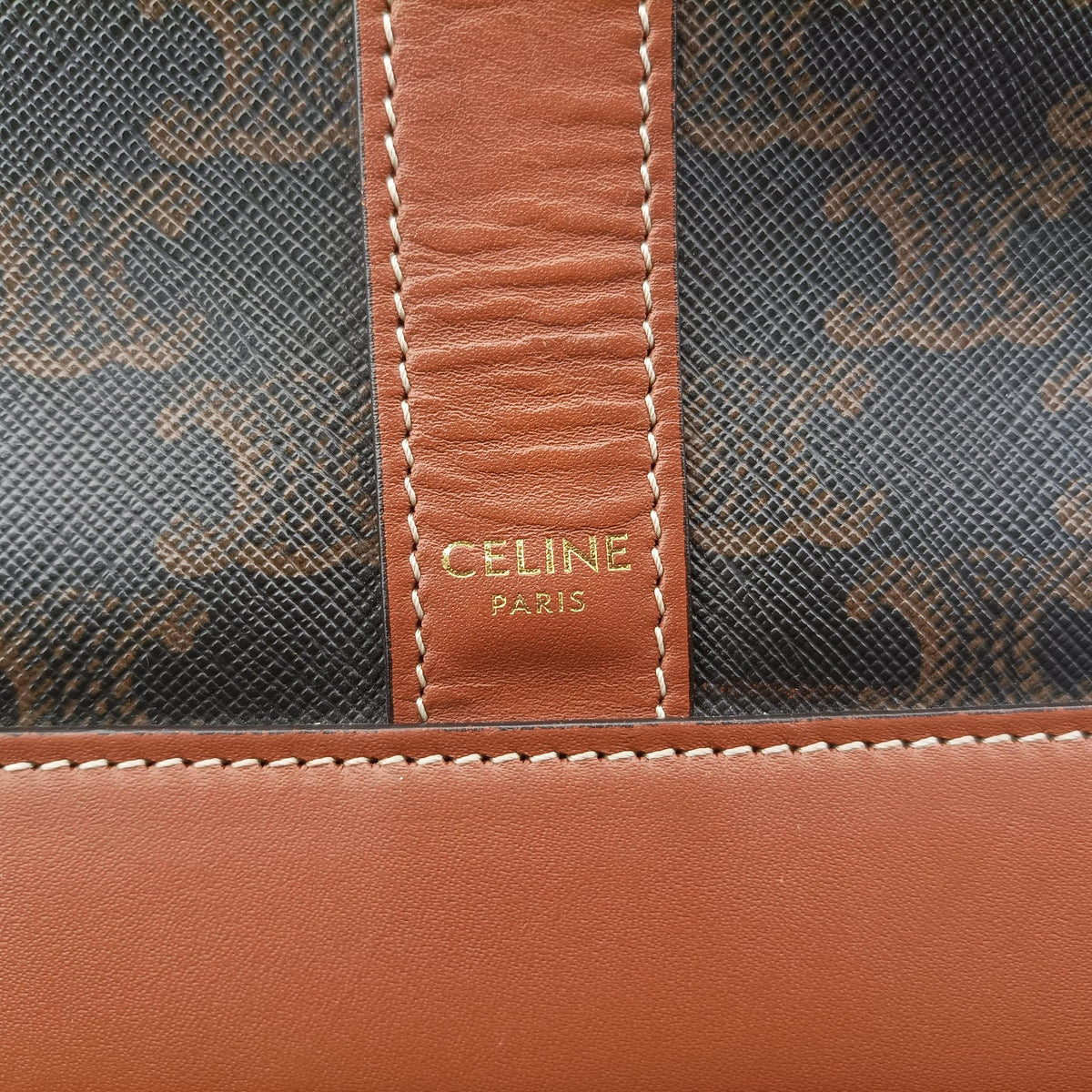 Pre-owned Celine Medium Bucket Brown PVC coated canvas×Leather  shoulderbag | stylenewstar