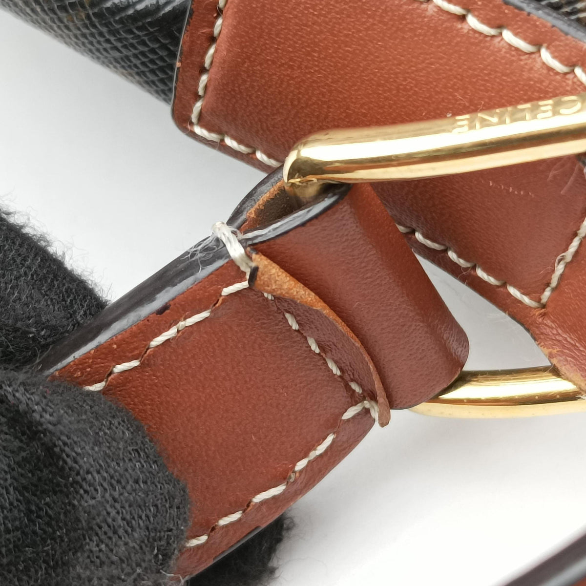Pre-owned Celine Medium Bucket Brown PVC coated canvas×Leather  shoulderbag | stylenewstar