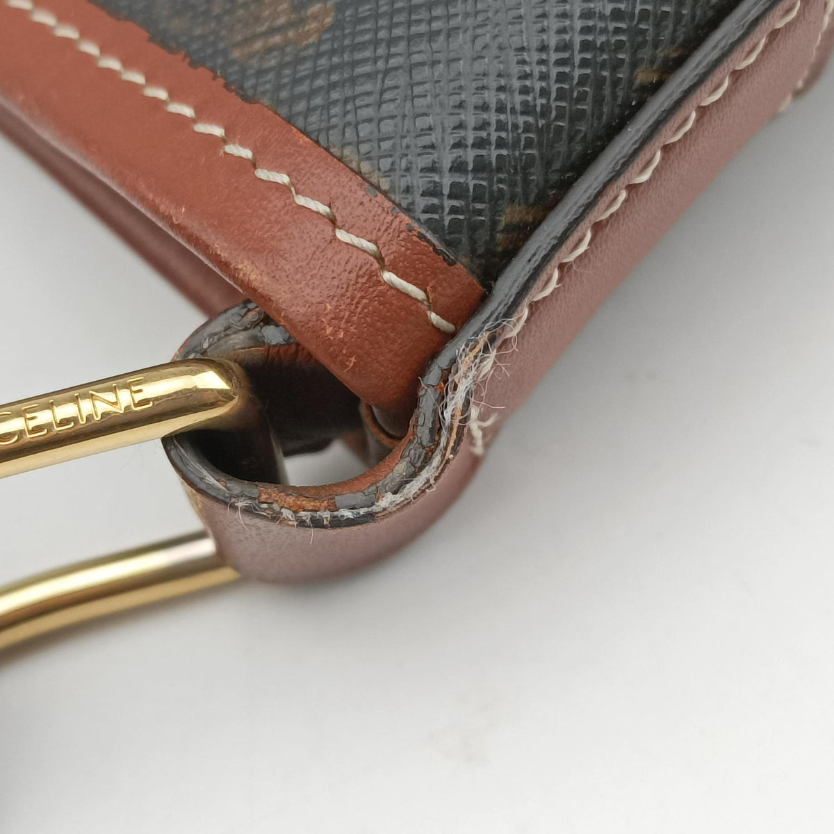 Pre-owned Celine Medium Bucket Brown PVC coated canvas×Leather  shoulderbag | stylenewstar