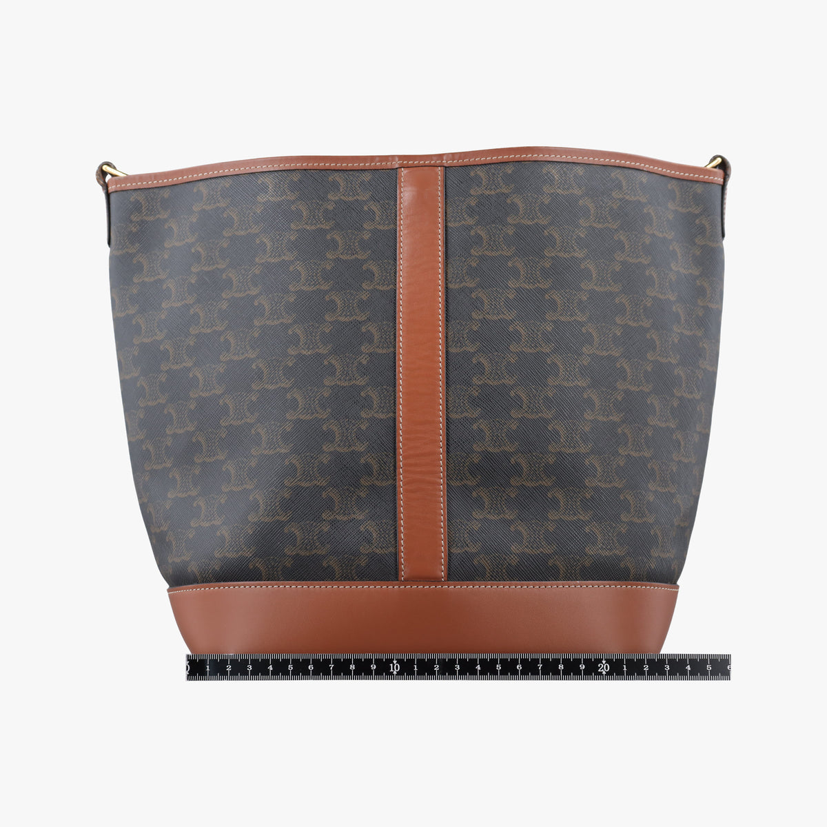 Pre-owned Celine Medium Bucket Brown PVC coated canvas×Leather  shoulderbag | stylenewstar